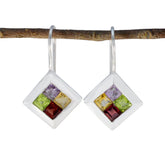 Min-seo Multicolor Gemstone Dangle Earrings